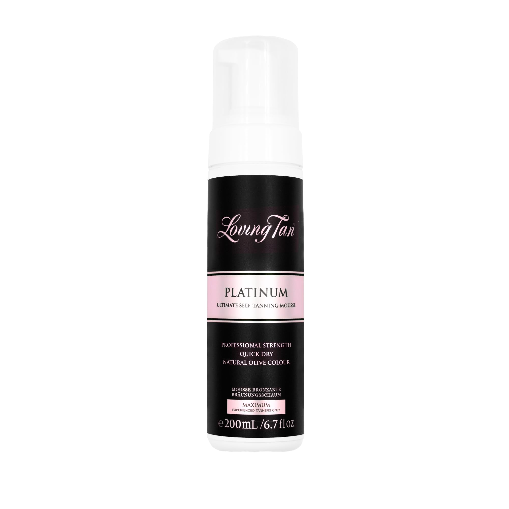 Loving Tan Platinum Mousse Dark bottle for a deep, natural-looking tan