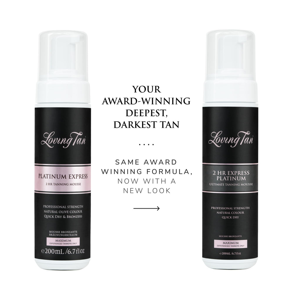 Loving Tan Platinum 2 HR Express mousse application mitt for even, mess-free self-tanning results.