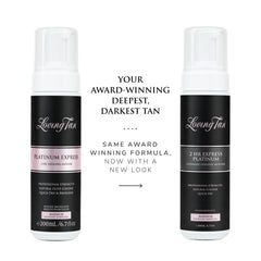 Loving Tan Platinum 2 HR Express mousse application mitt for even, mess-free self-tanning results.