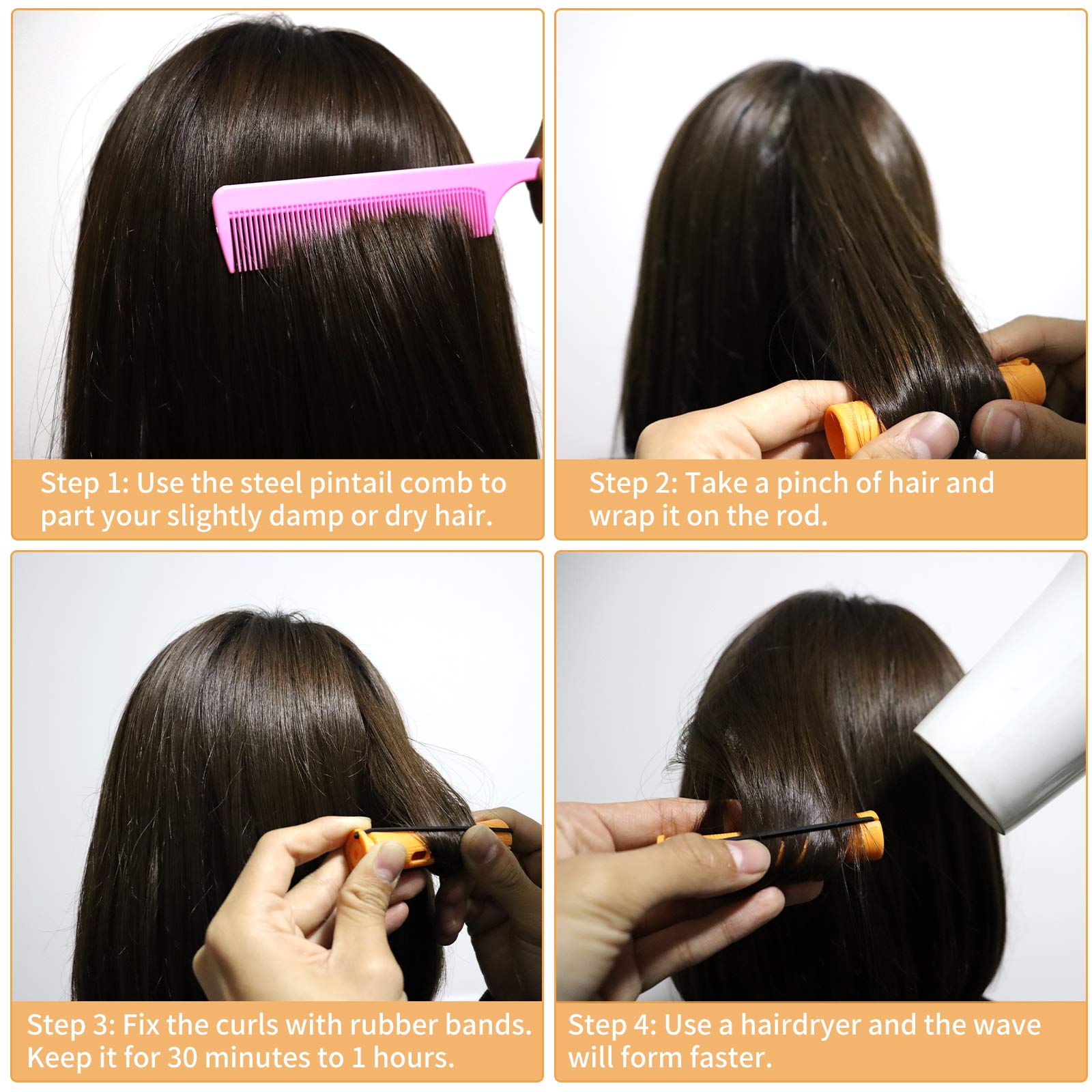 Lovppy heatless curling session with damp hair and natural-looking bounce.