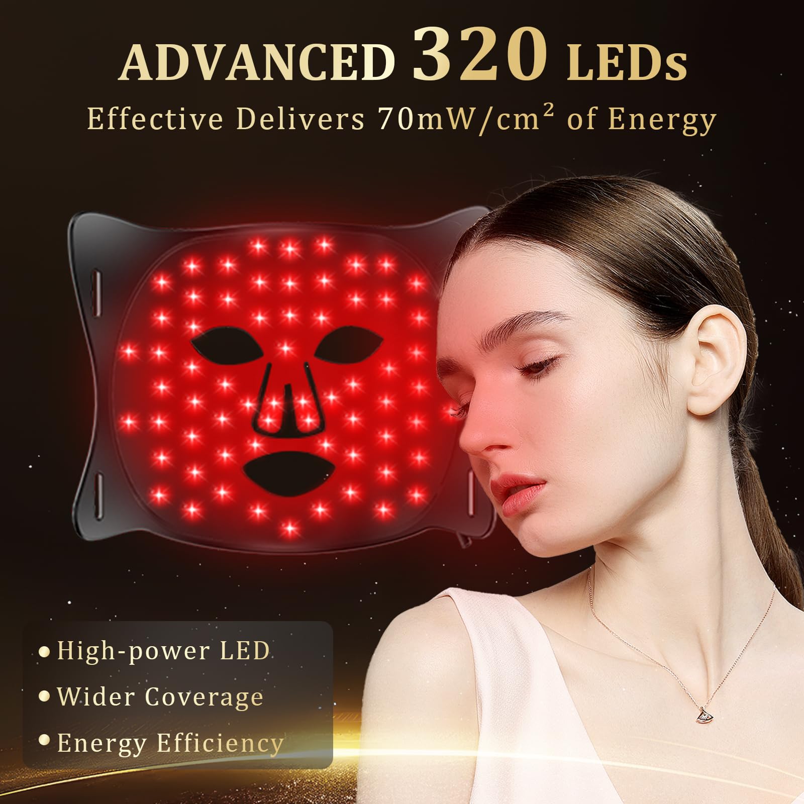 Lovsheme blue and red light face therapy highlighting acne calming potential.