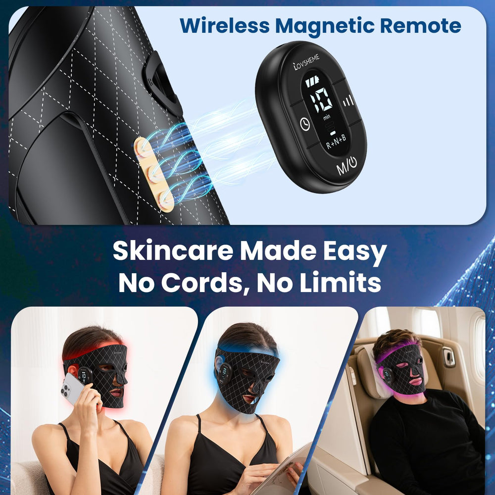 Lovsheme red light mask magnetic remote for easy hands-free control