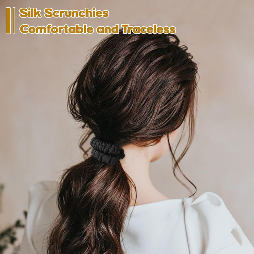 LOVUITEN silk scrunchies gift set adds elegant styling for any routine.
