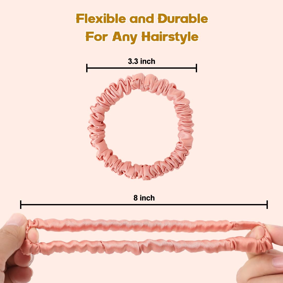 LOVUITEN silk scrunchies no-dent design minimizes creases after wear.