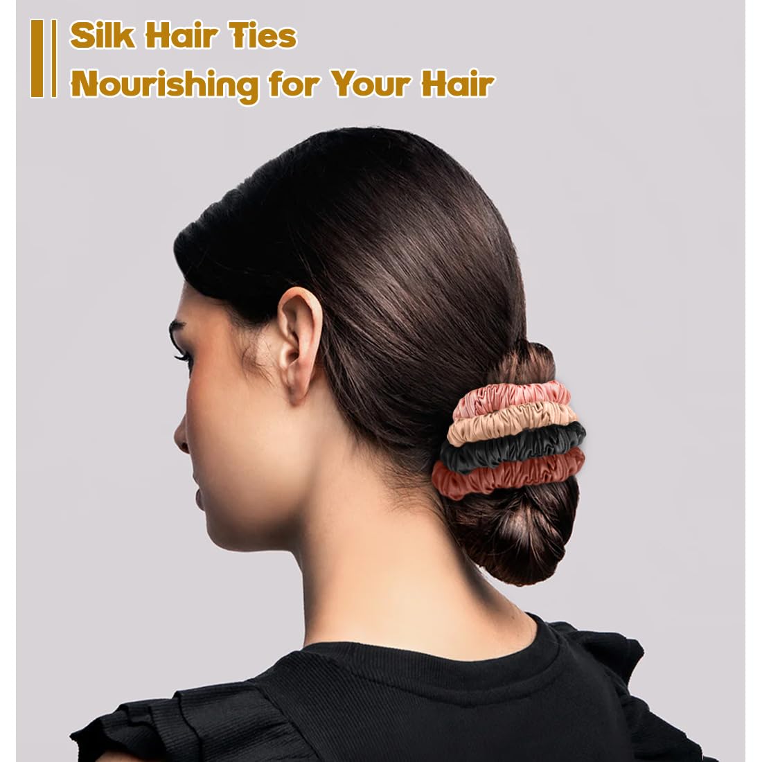 LOVUITEN silk scrunchies travel-friendly design keeps styles intact.