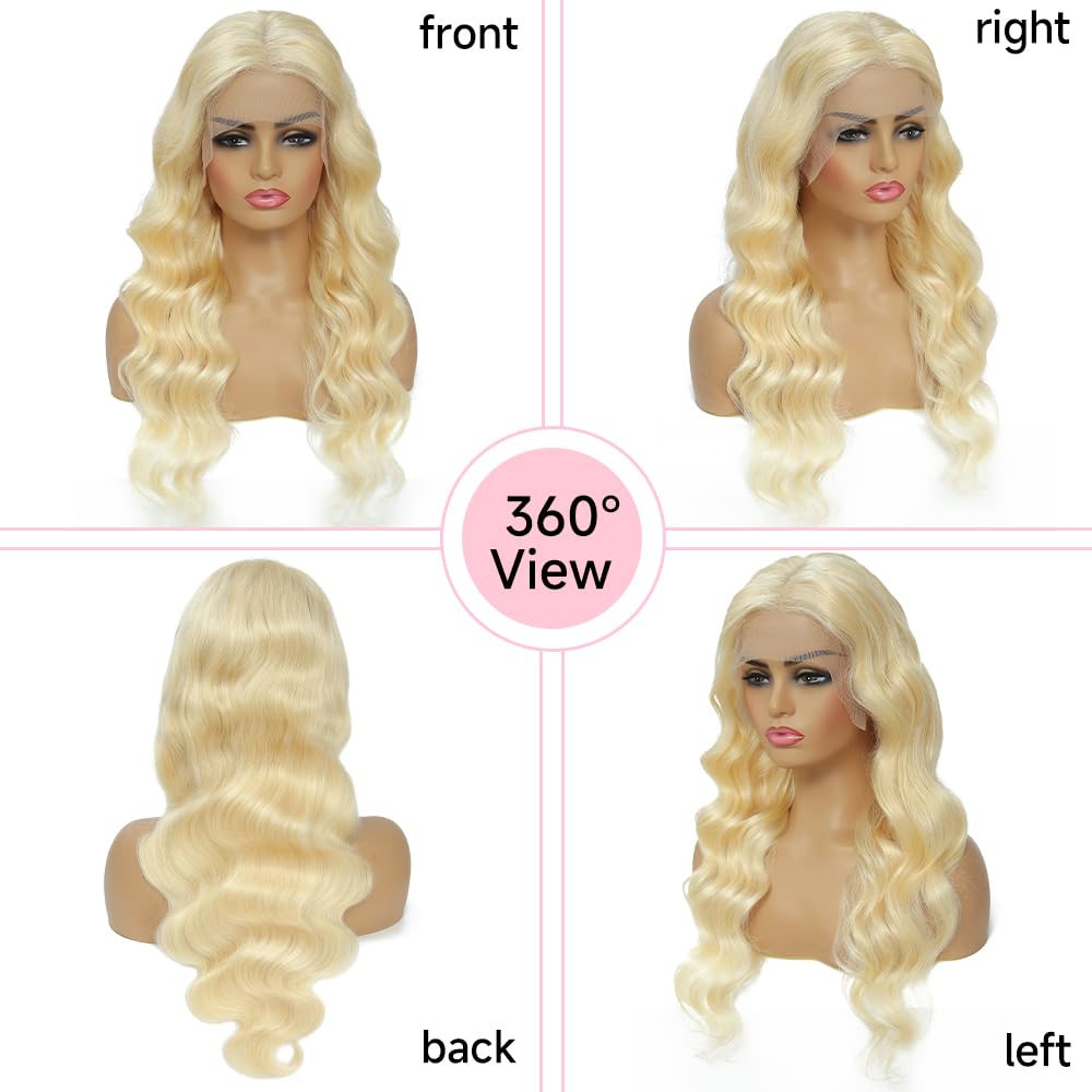 Loyom 613 bleached blonde Brazilian hair for dye-ready color options.