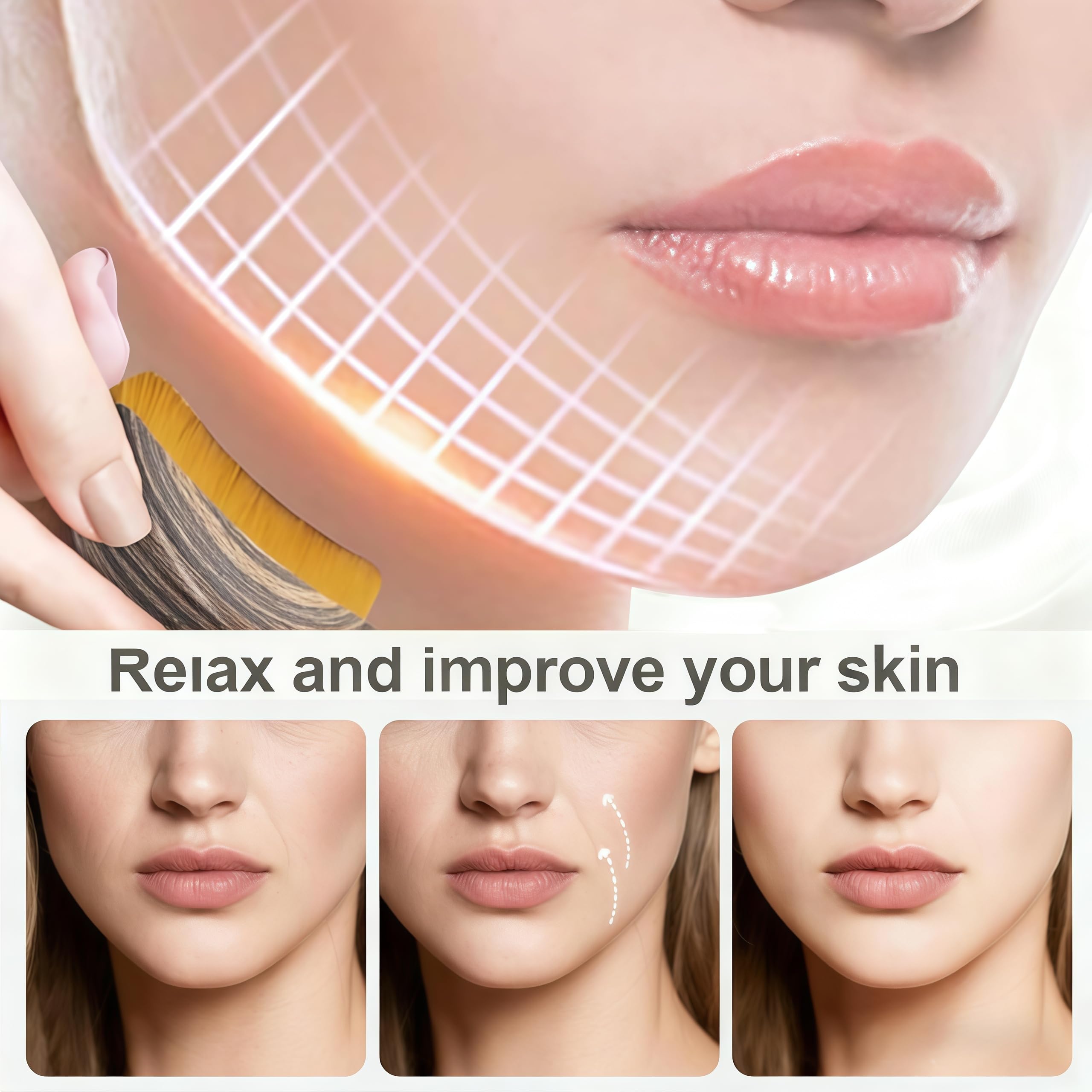 Loyuril contour brush in use on cheek for gentle drainage