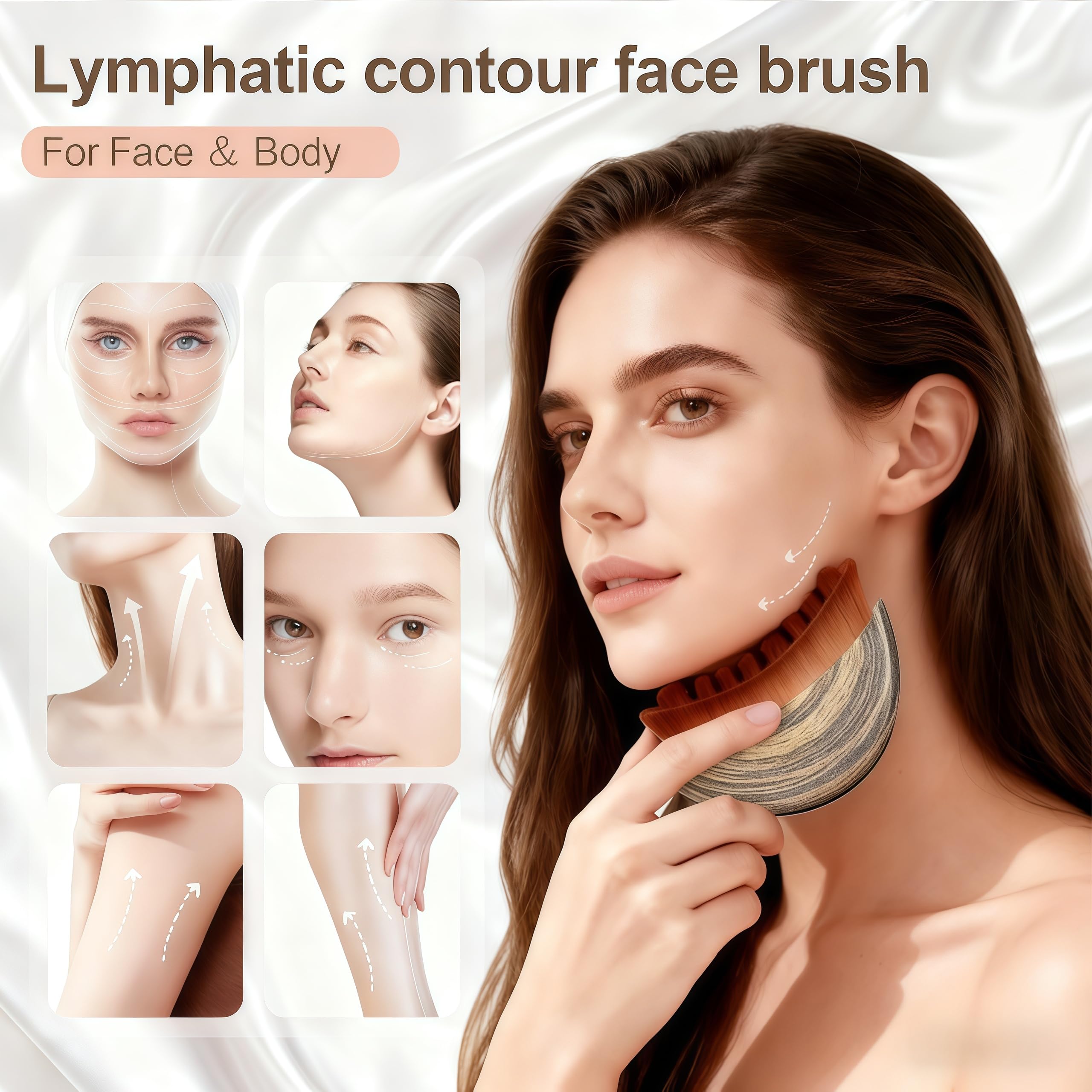 Loyuril lymphatic drainage face tool being used for massage