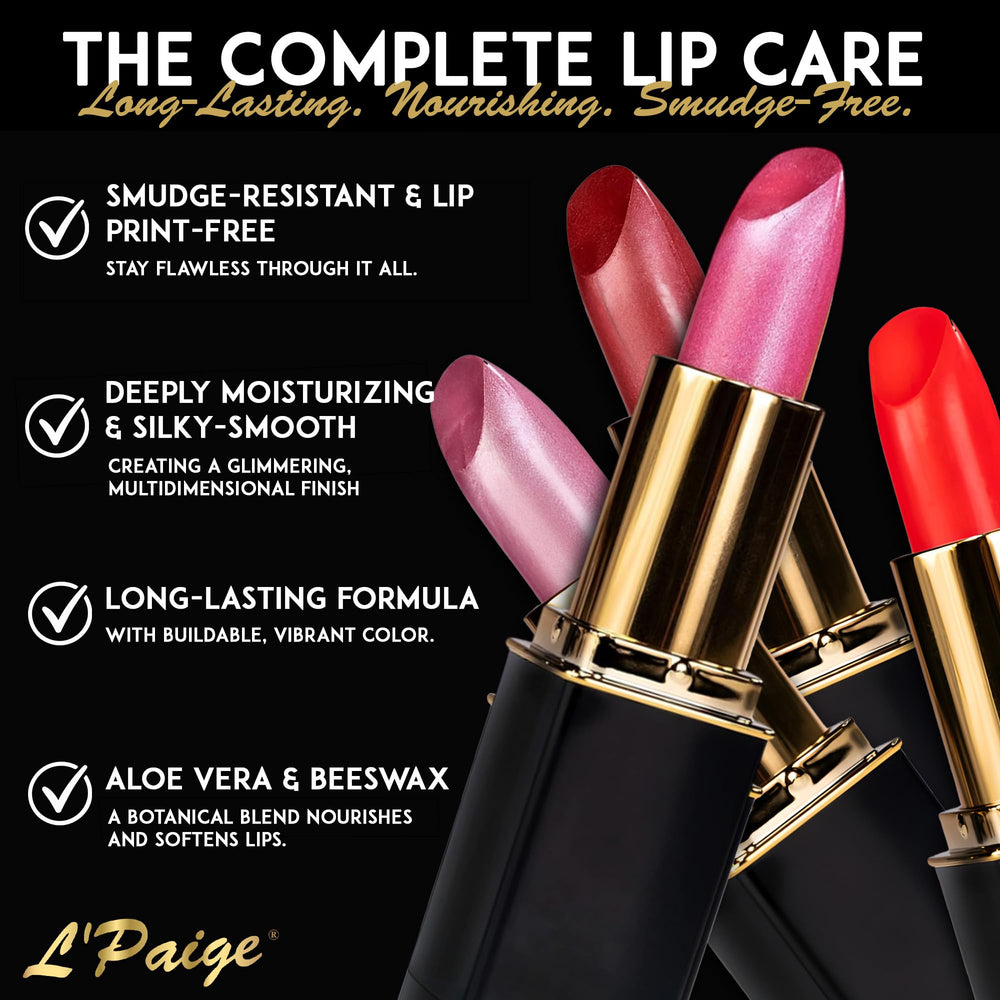 L’Paige Frosted Amethyst application demo shows smooth, even lip glide.
