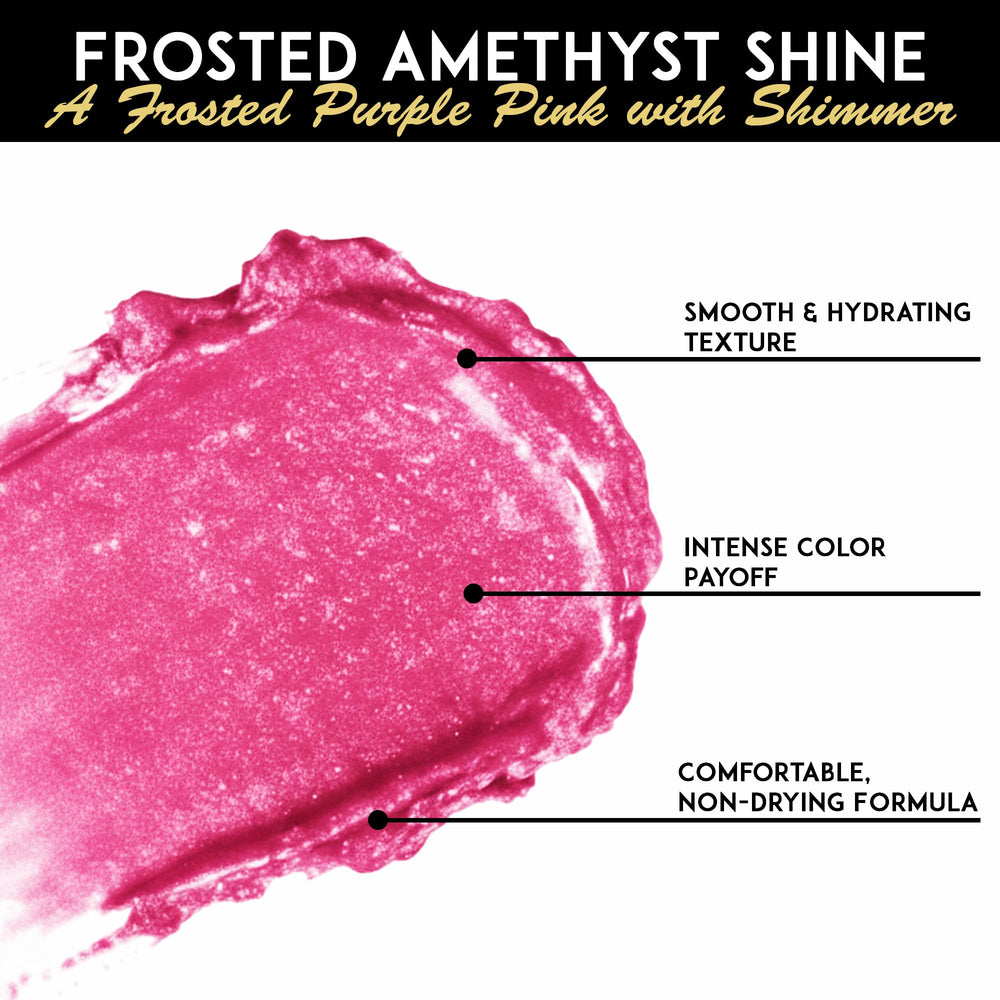 L’Paige Frosted Amethyst on a light-to-medium skin tone.