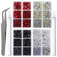 LPBeads hotfix rhinestones four-boxes set closeup for crafts and DIY nails