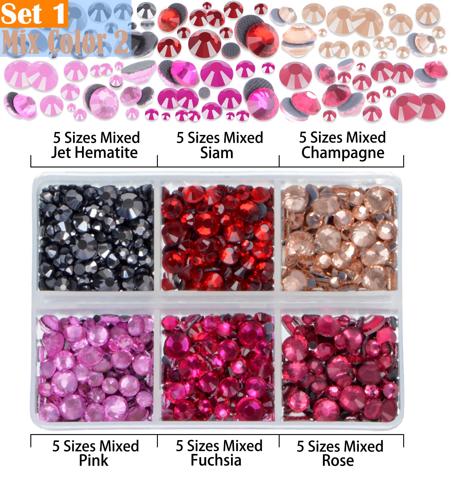 LPBeads rhinestones size range SS6 to SS30 for versatile embellishment