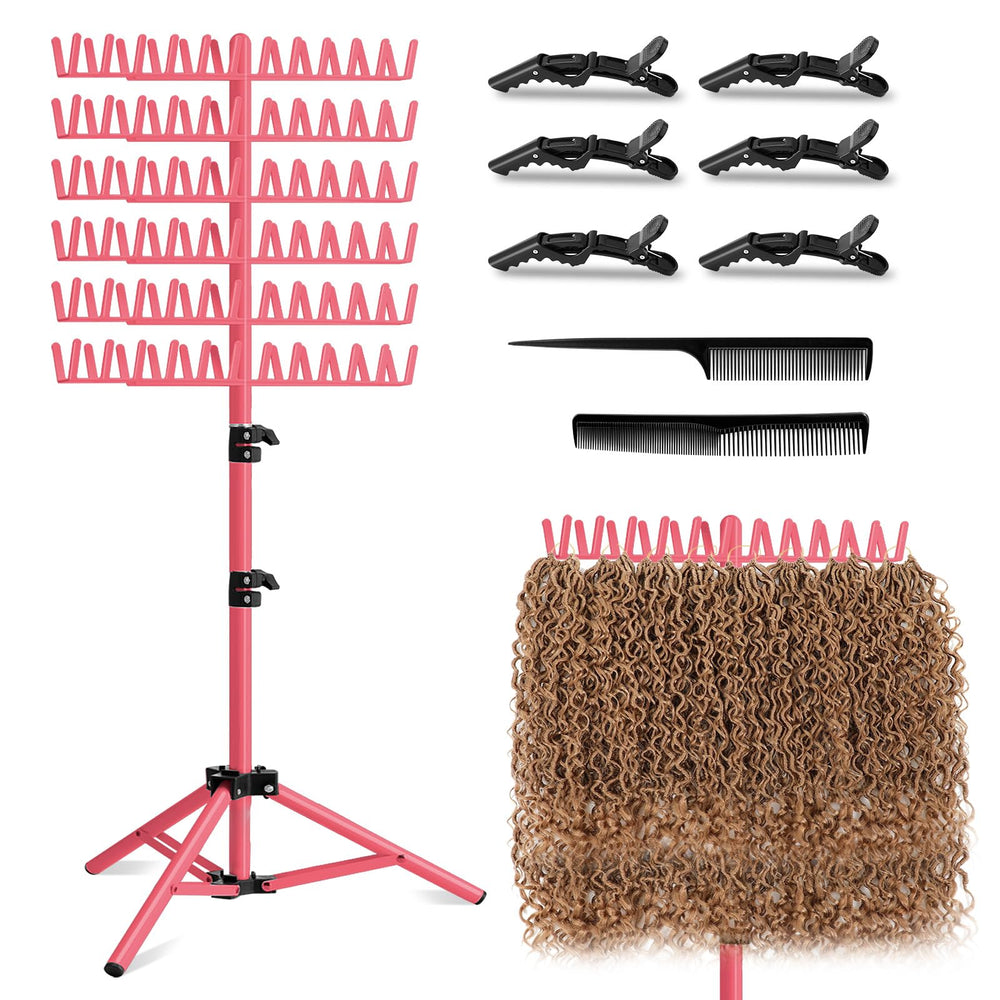LPHGFZA Braiding Hair Rack with 144 pegs keeps extensions organized for faster braiding.