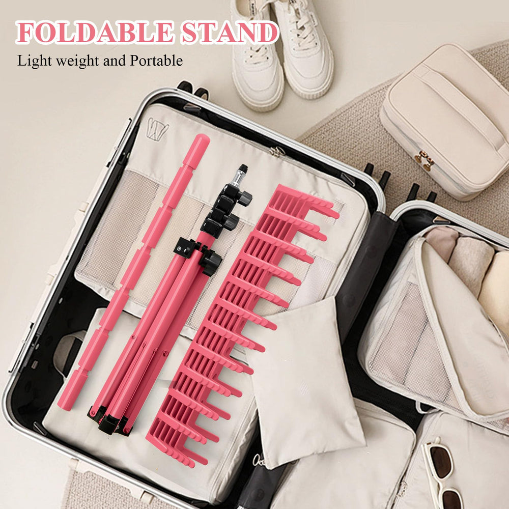 LPHGFZA Braiding Hair Rack included-tools show two combs and six clips ready.