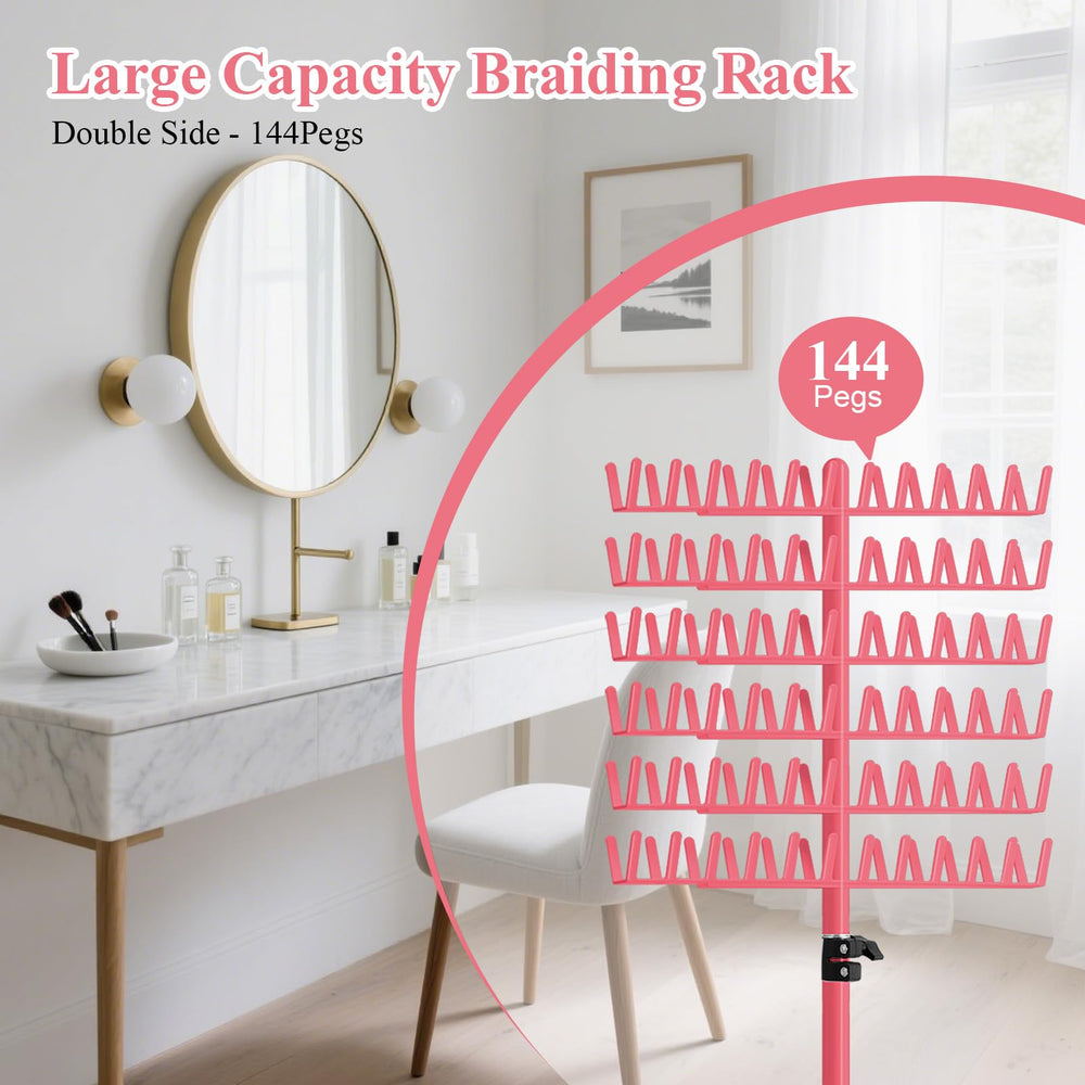LPHGFZA Braiding Hair Rack telescopic-pole allows flexible room setup for various heights.