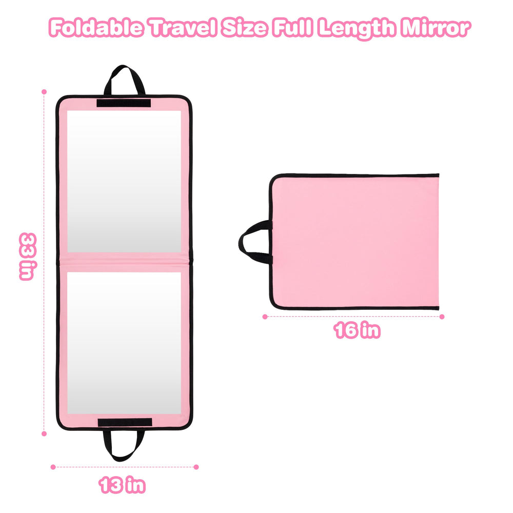 LPHUMEX folding 33x13-inch dance mirror preserves space in travel bags