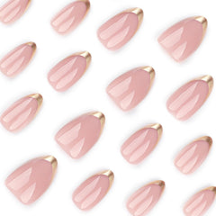 LPOODDNU glossy pink acrylic press-on nails providing durable shine and natural look