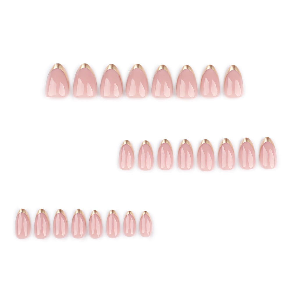 LPOODDNU gold-tips design press-ons ideal for event-ready manicure