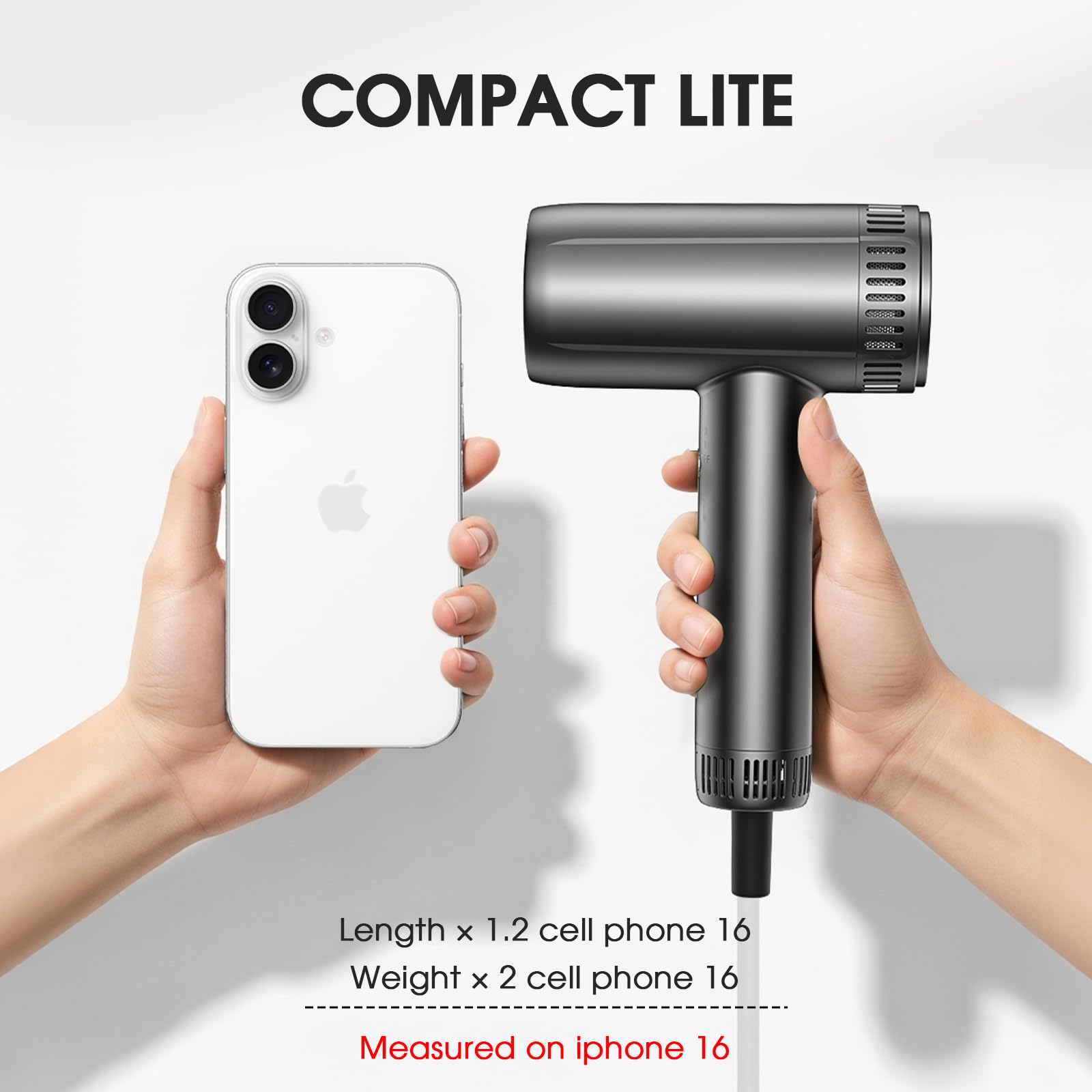 lpstea hair dryer 3-color temperature indicator guides hot and cold cycles