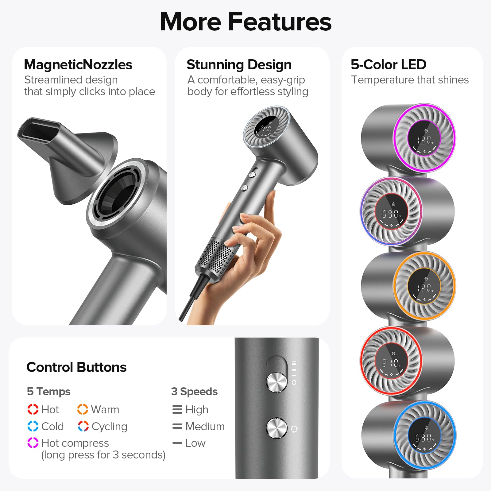 lpstea hair dryer lightweight design for comfortable home and travel use