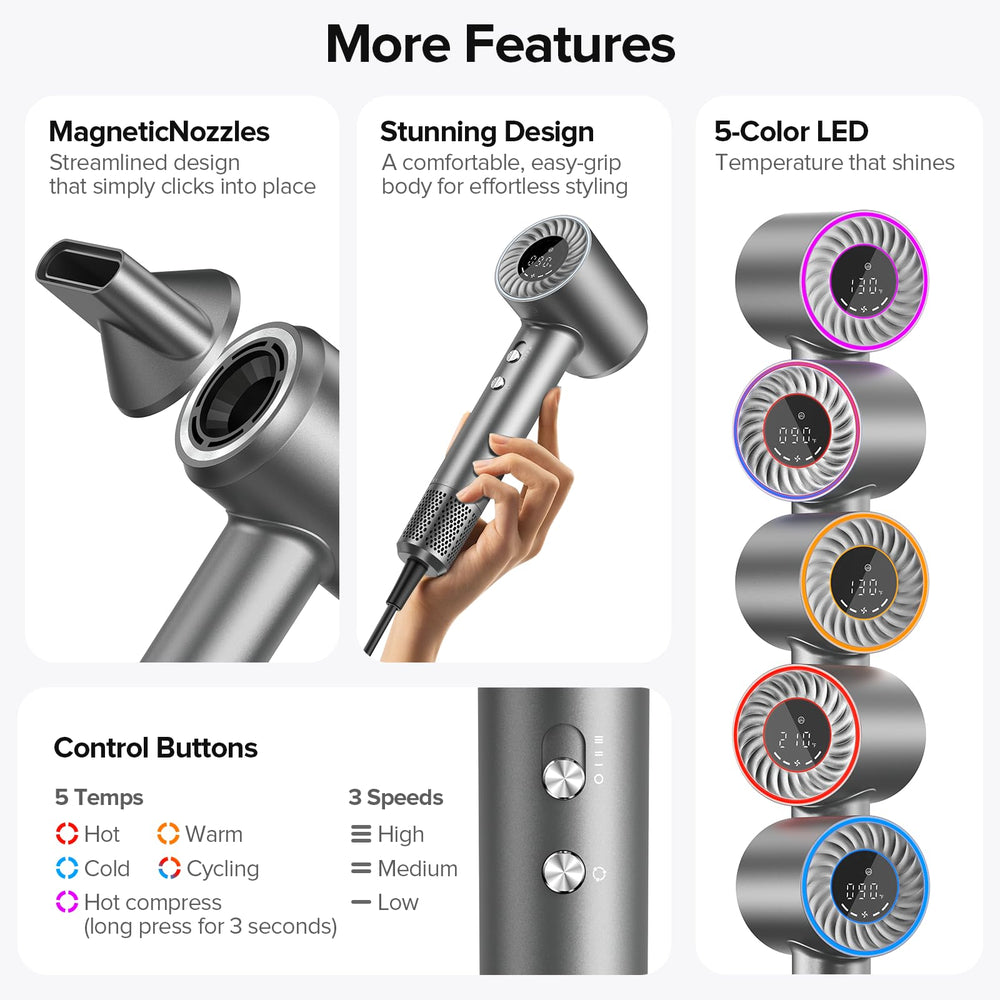 lpstea hair dryer lightweight design for comfortable home and travel use