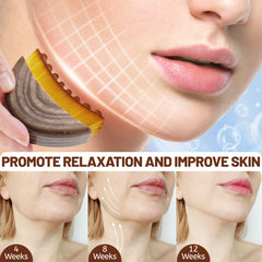LPZXH lymphatic contour face brush neck-application angle showing contour fit for chin