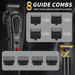 LQT Adjustable Blade Hair Clipper showcasing versatility for different haircut lengths.