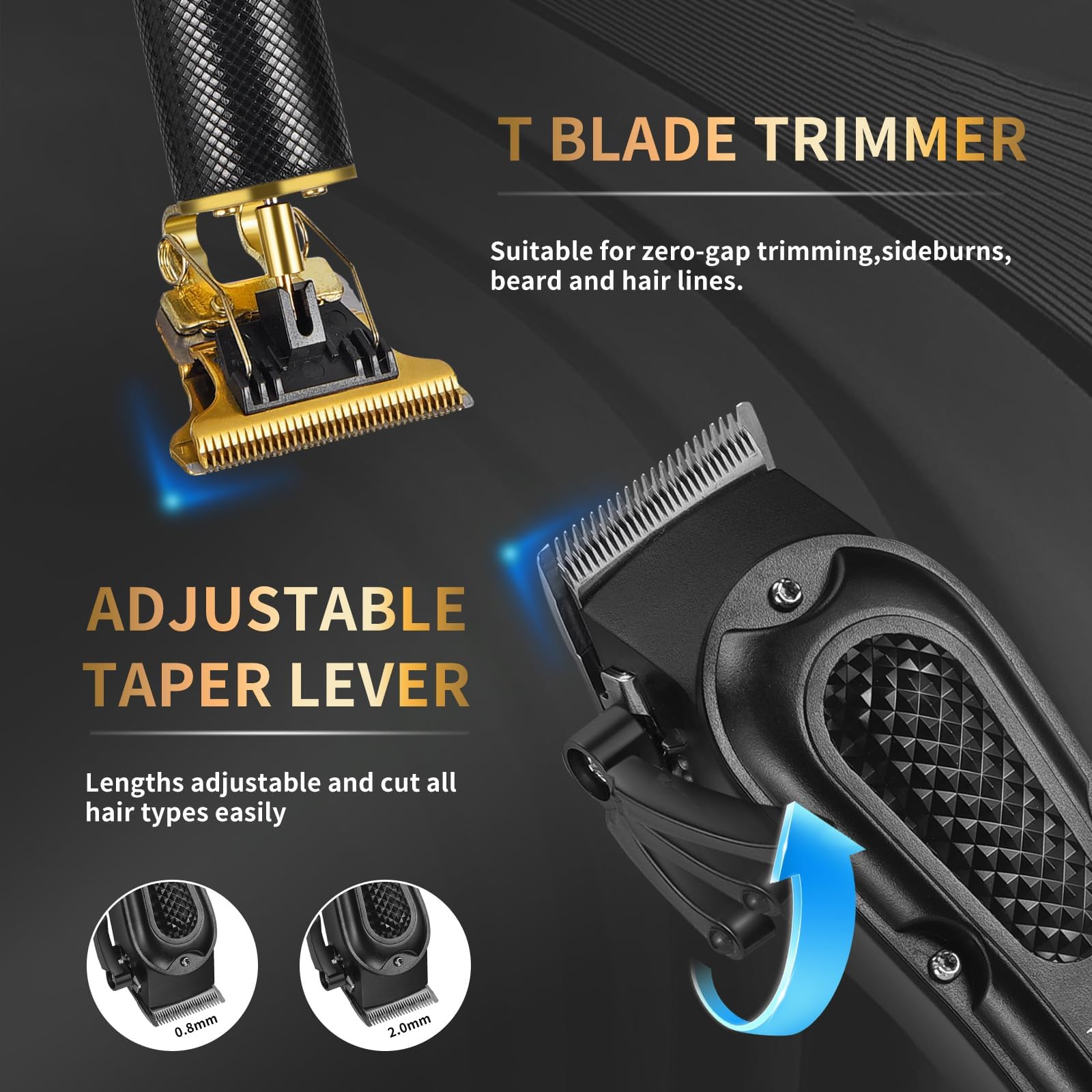 LQT Cordless Beard Trimmer in black ideal for effortless grooming at home or on-the-go.