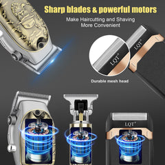 LQT cordless clipper with charging dock for easy travel grooming