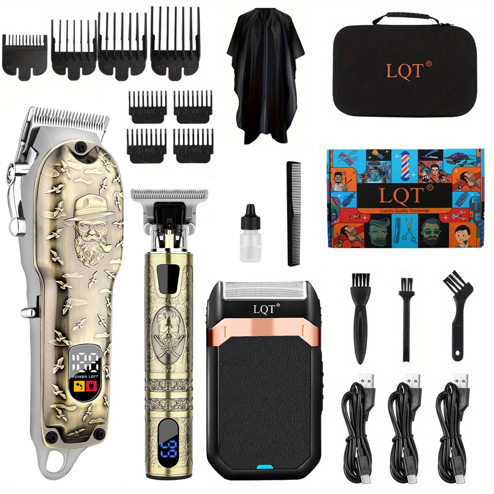 LQT Hair Clippers Set showcasing professional design and features