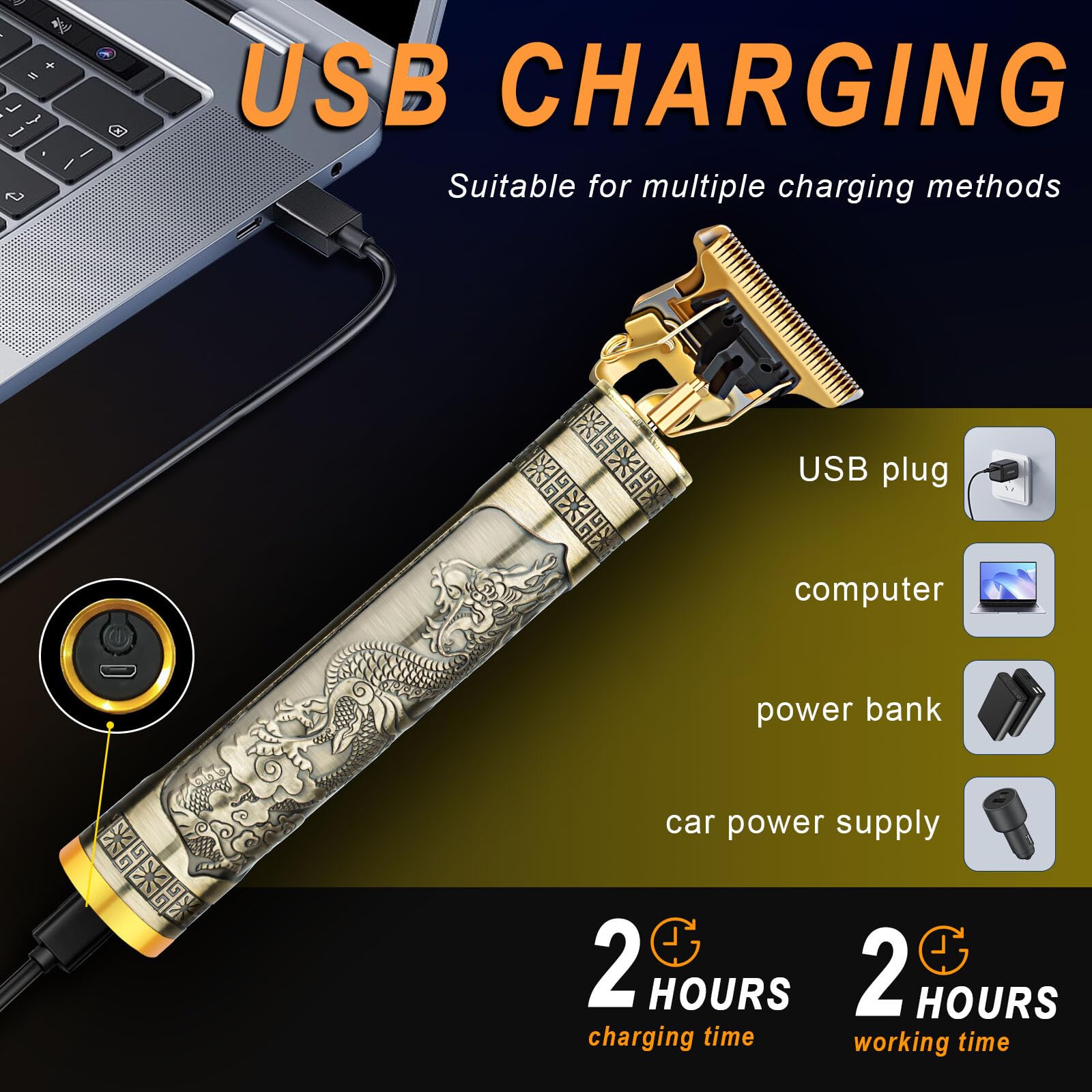 LQT Hair Trimmer showcases Mighty Copper Core Motor for smooth performance and quiet operation.