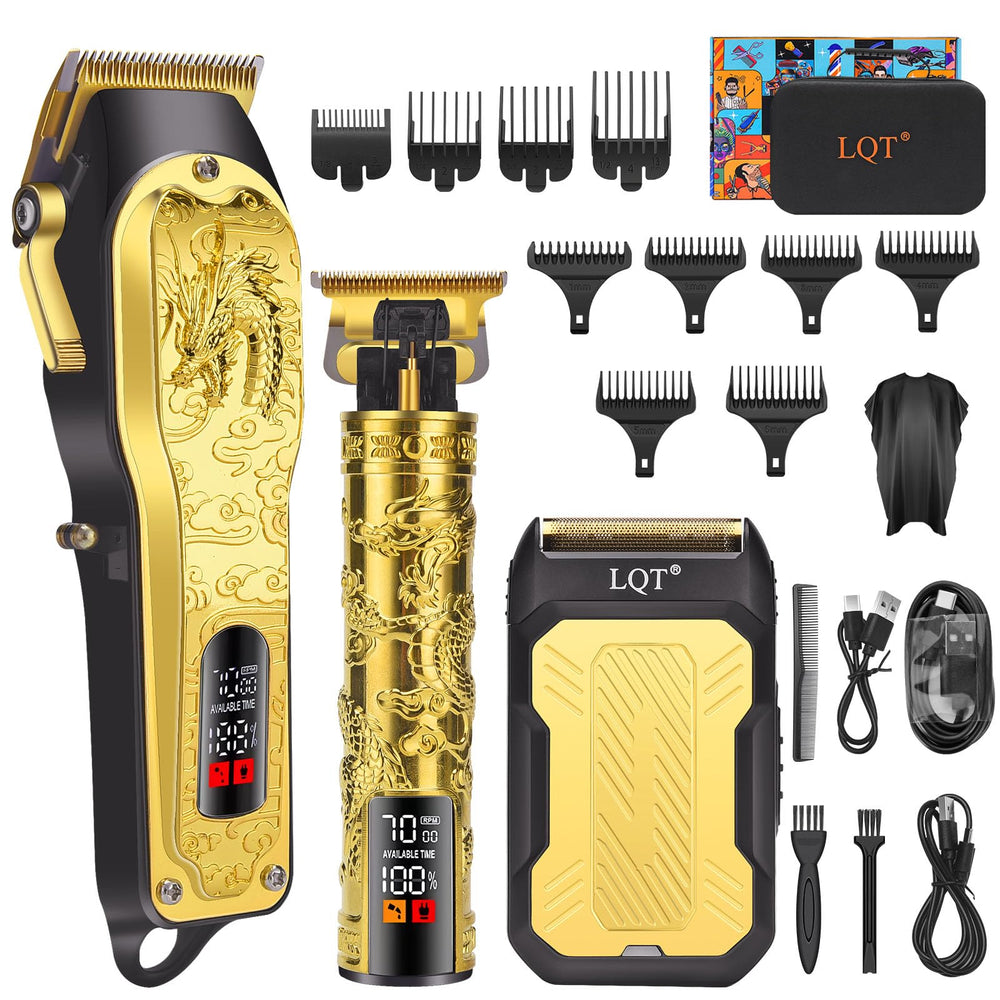 LQT professional 3-in-1 set with gold LED display for precise at-home styling