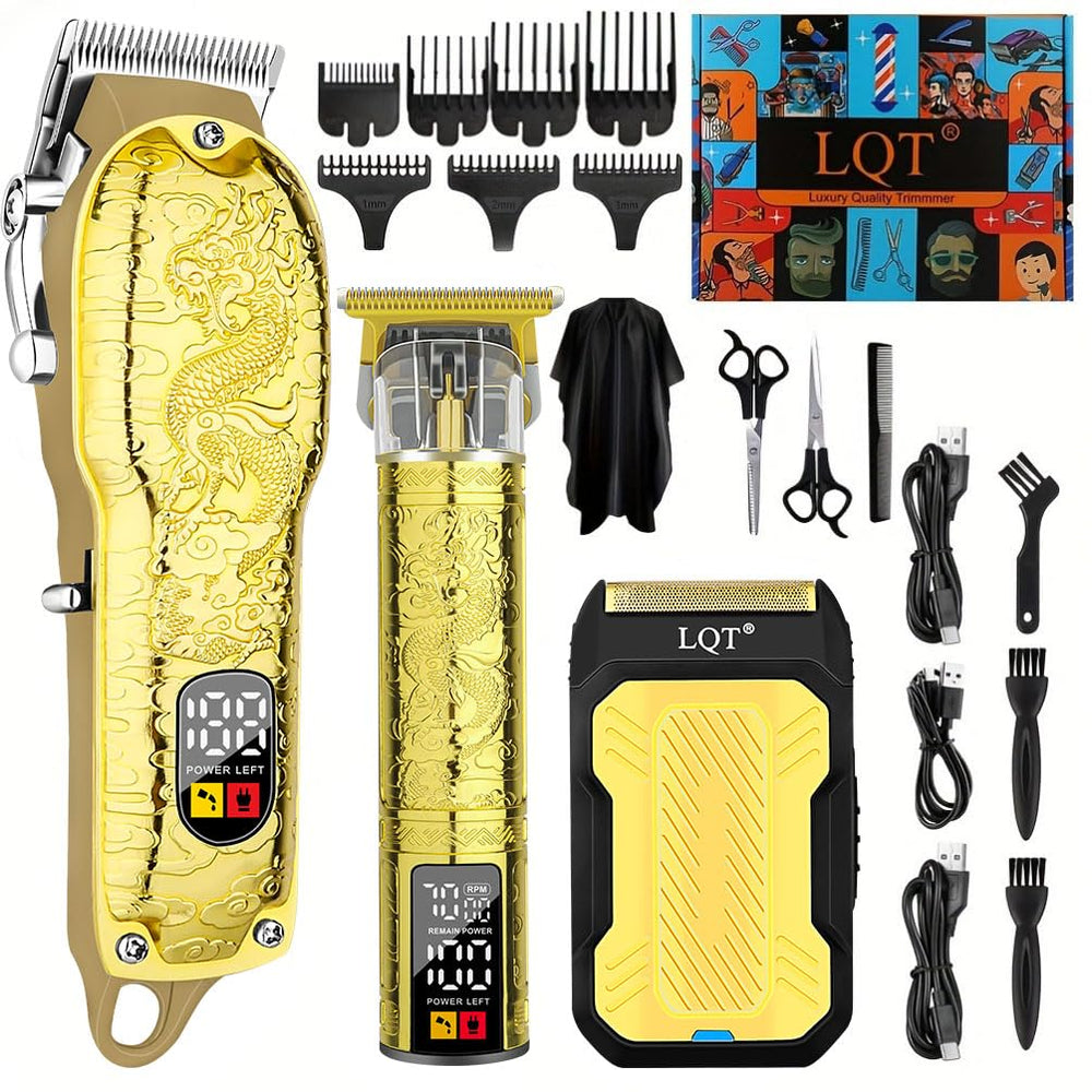 LQT professional hair clipper set cordless overview for versatile grooming.
