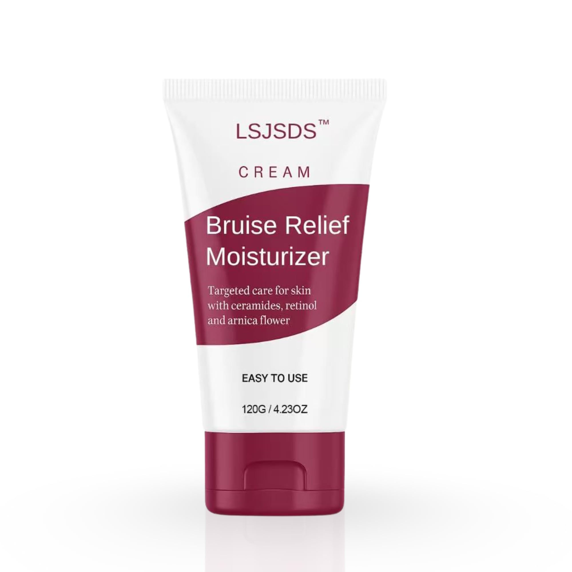 LSJSDS Bruise Cream bottle close-up highlighting non-greasy, fast-absorbing formula.