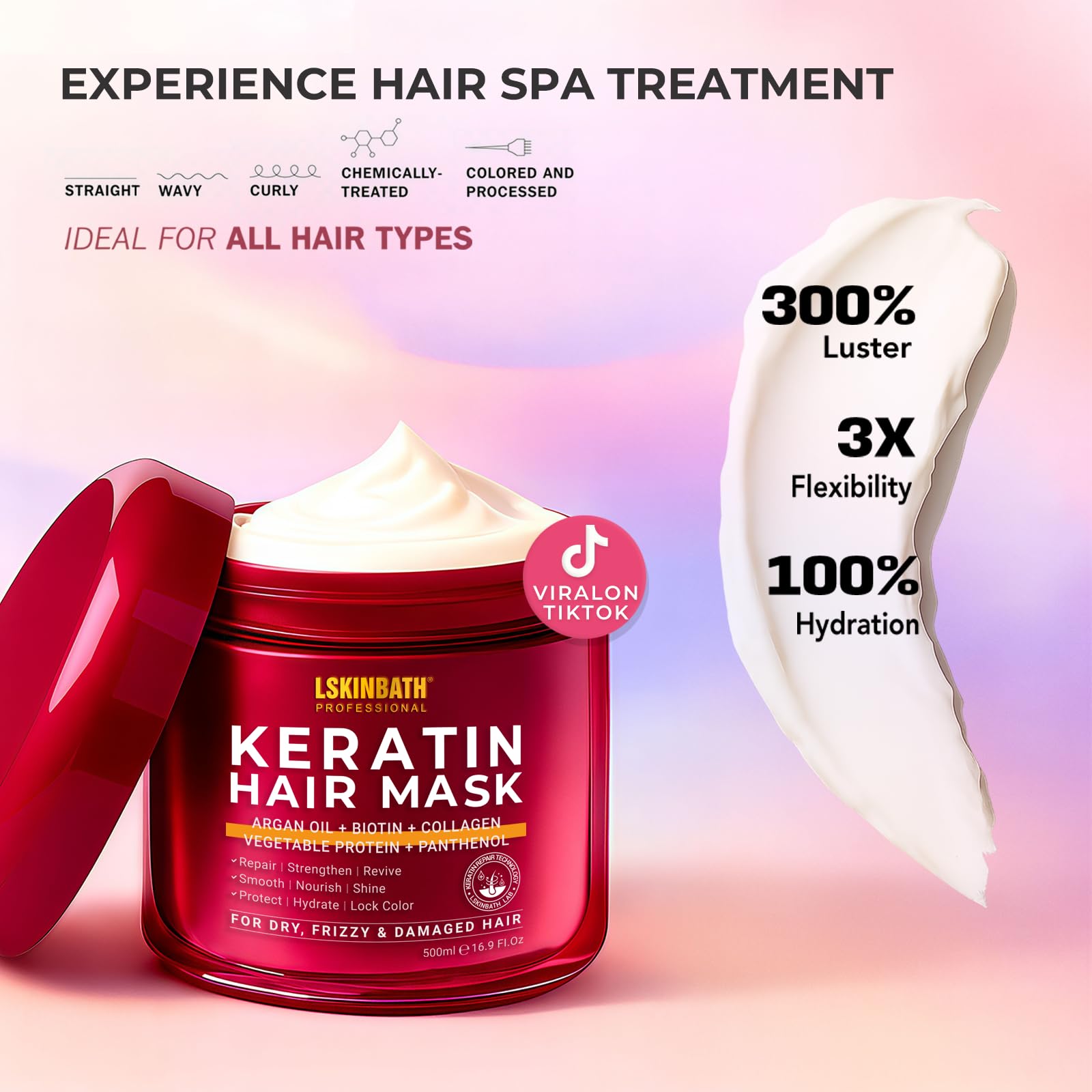 LSKINBATH bleached color treated hair usage demonstrates weekly repair routine