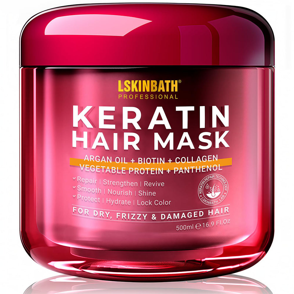 LSKINBATH Keratin and Collagen Repair Mask jar for damaged hair with deep conditioning