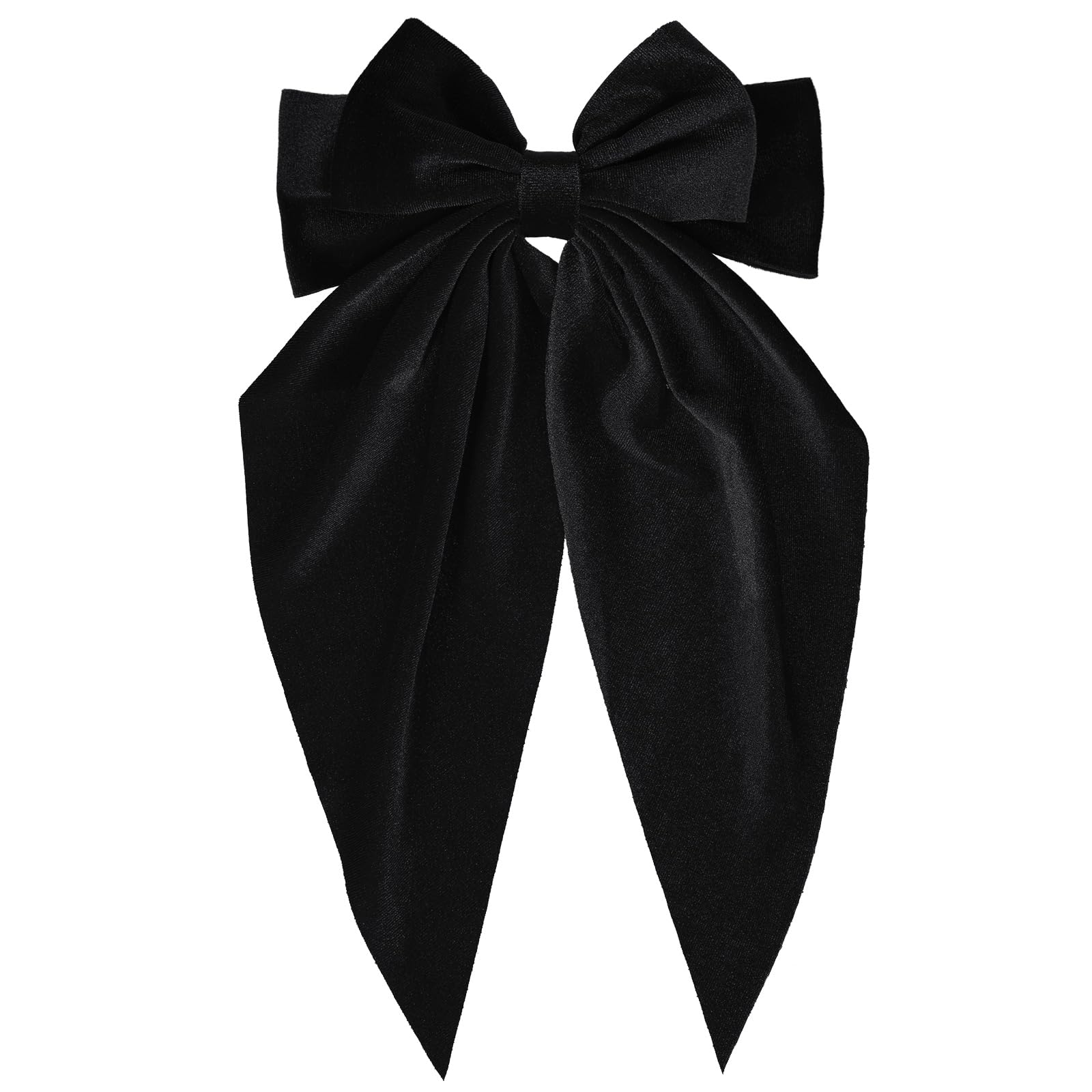 LSVOZ Black Velvet Hair Bow closeup showing rich texture and elegant style.