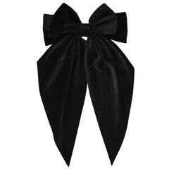 LSVOZ Black Velvet Hair Bow closeup showing rich texture and elegant style.