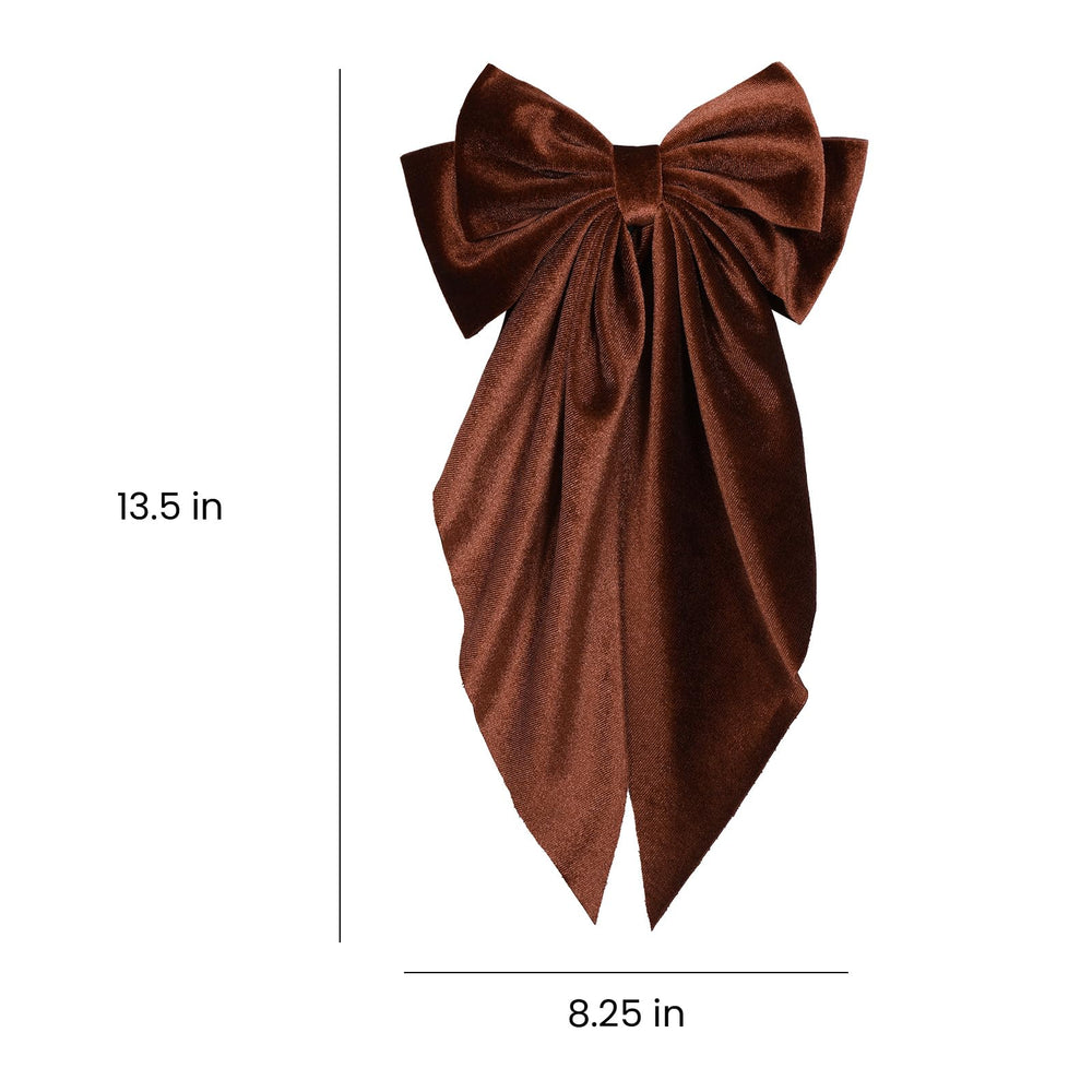 LSVOZ brown velvet bow at a wedding party setting
