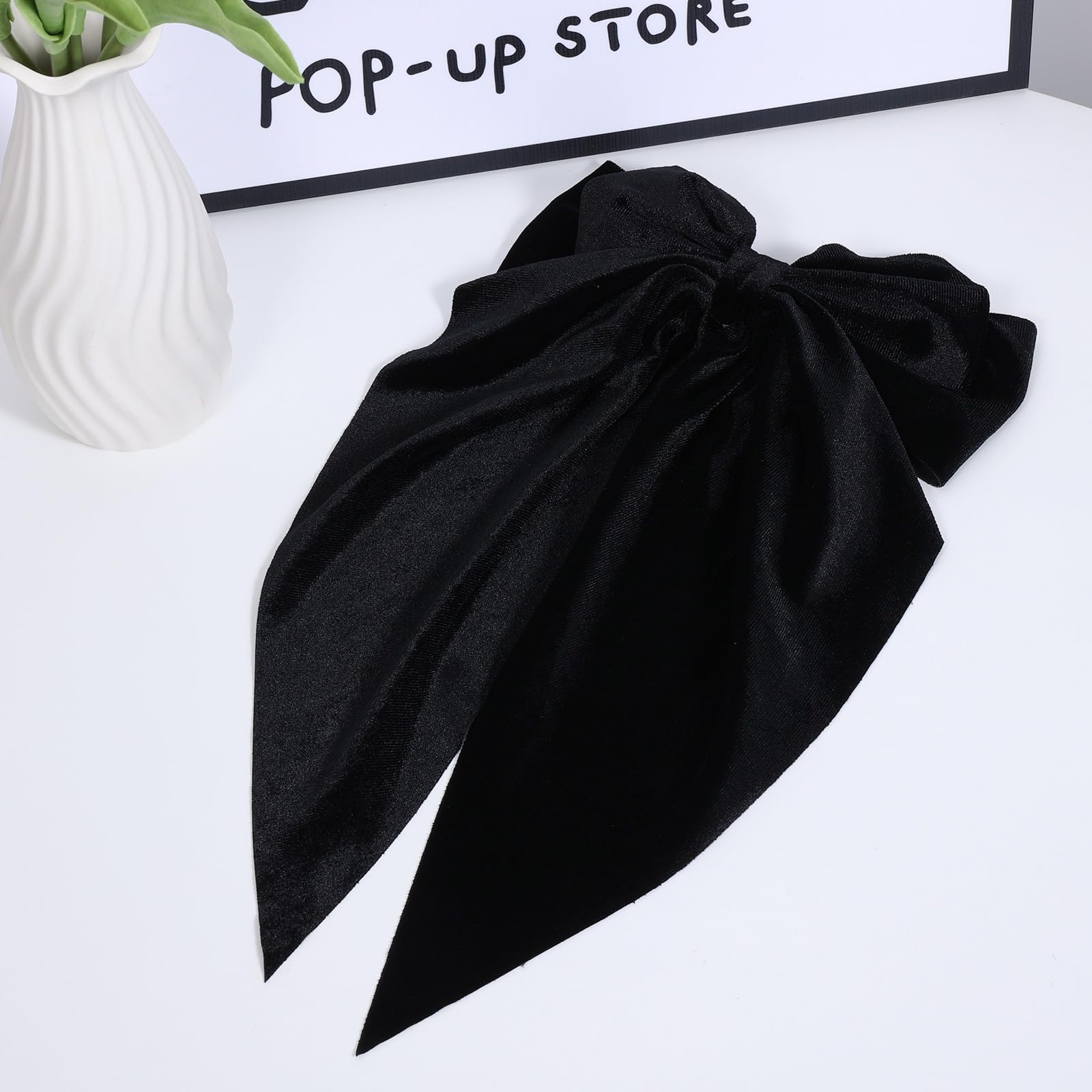 LSVOZ Fall/Winter hair accessory velvet bow complements seasonal attire.