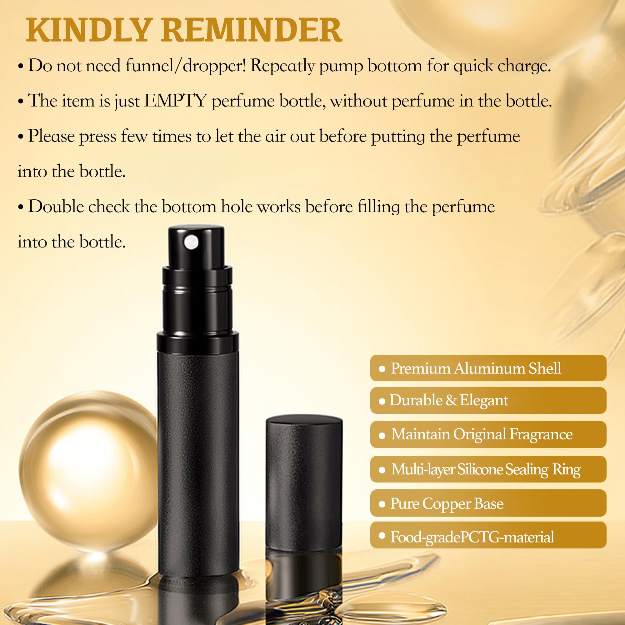 LTBL adapters compatible with most perfume nozzles for easy filling