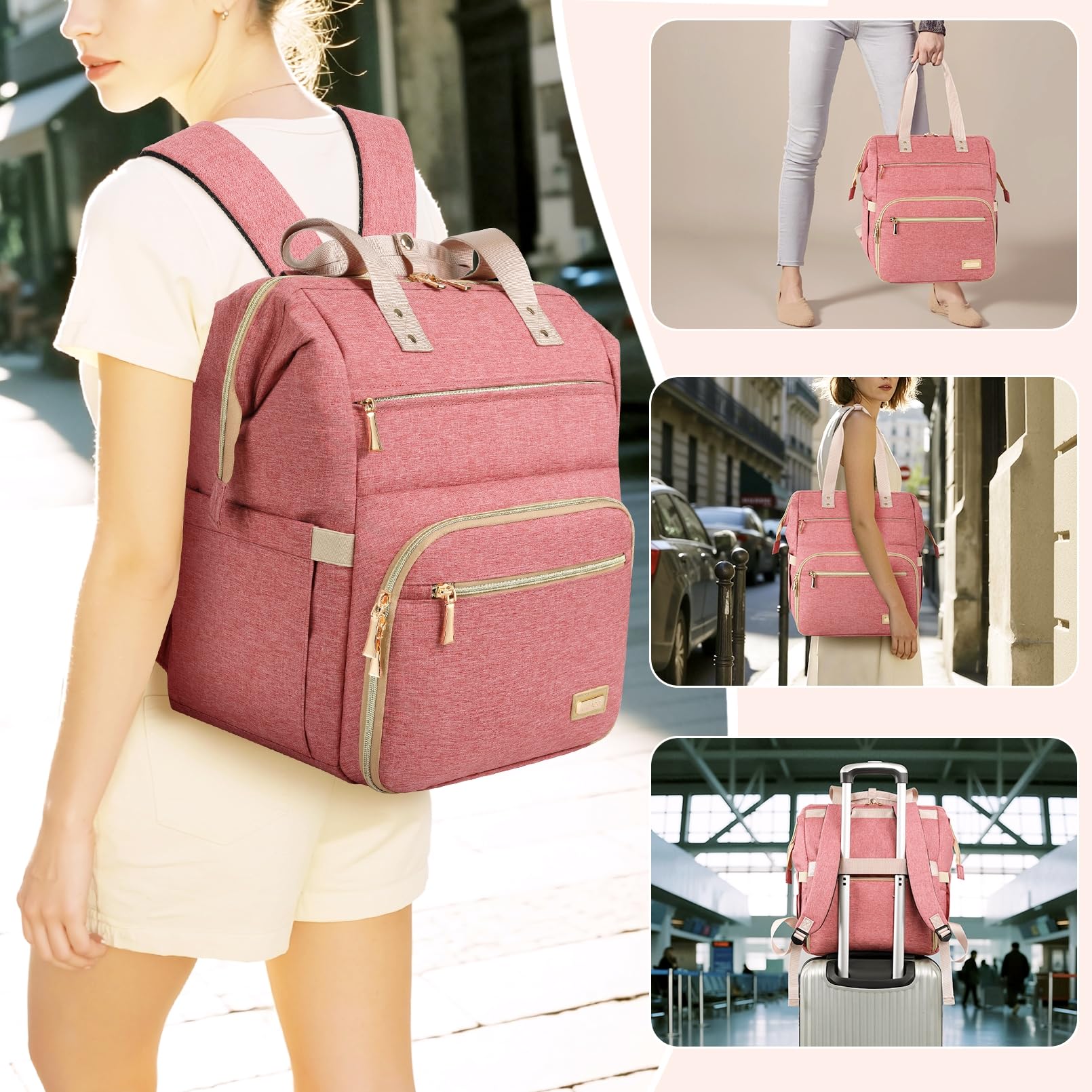 LTINVECK pink interior with bottle slots for organized storage.