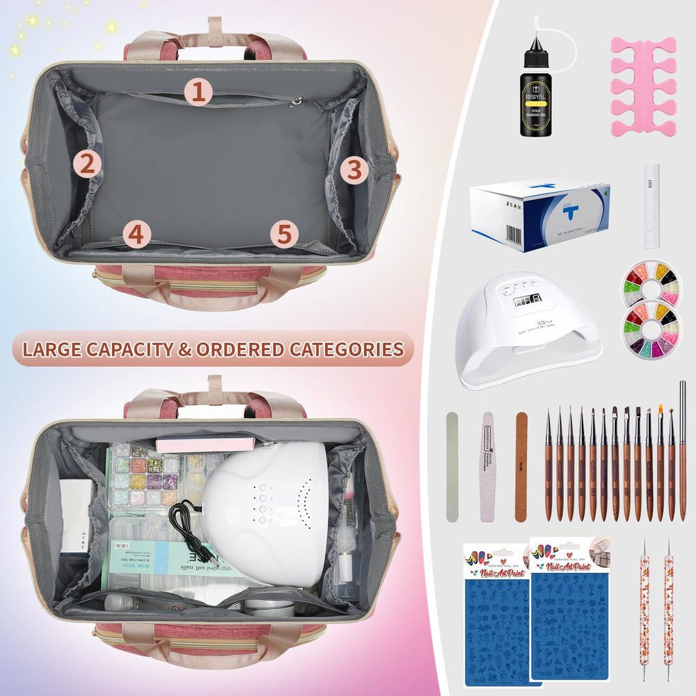 LTINVECK travel-ready manicure bag attached to luggage handle.