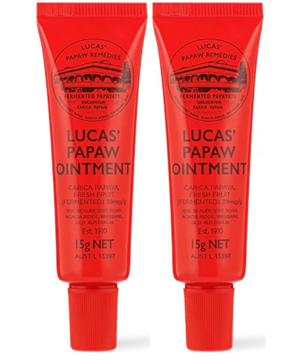 Lucas Papaw Ointment 15g tube with lip applicator; soothing dry lips.