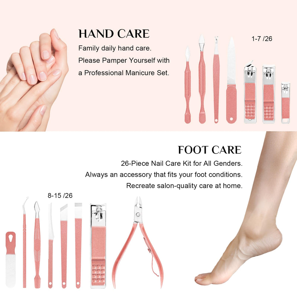 Luck Around manicure kit stainless steel close-up highlighting sharp, precise clippers.