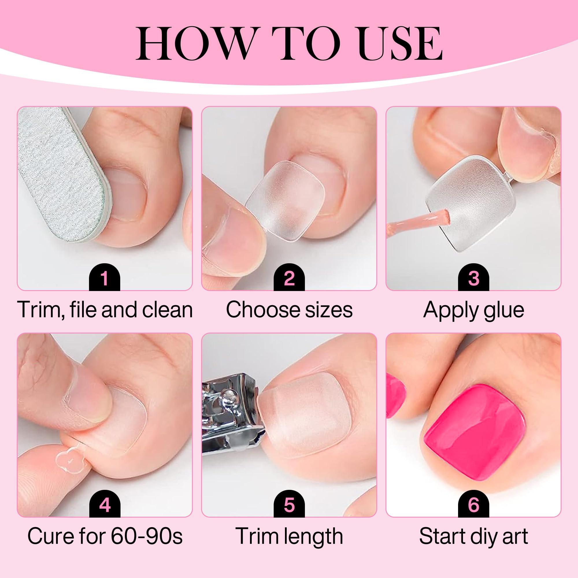Luckyfairy tips para uñas de pie aplicación fácil para resultados rápidos.