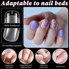 LuckForever Short Squoval Nail Tips Clear for quick full-cover nails.