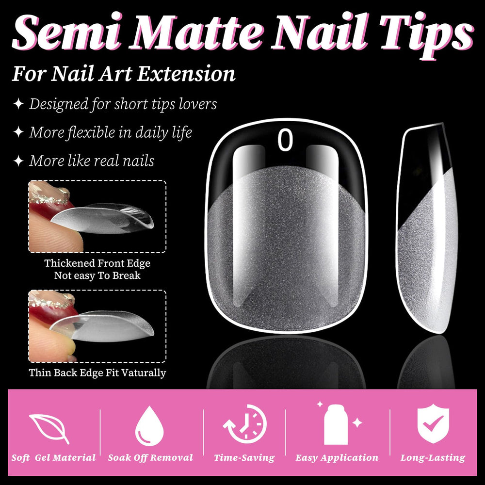 LuckForever XS square nail tips clear for easy at-home application.