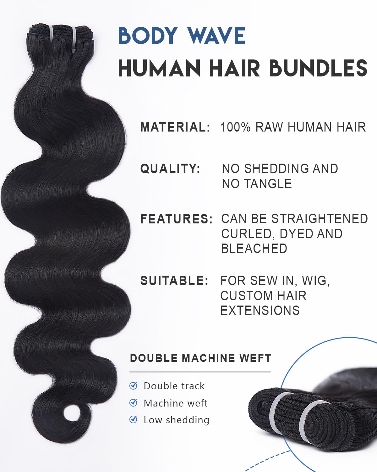 Lucklady 16A raw bundles weft construction detail for durability