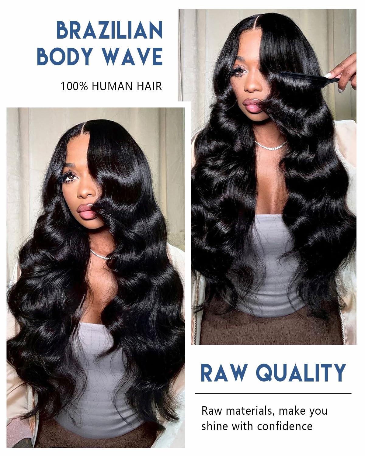 Lucklady virgin Remy hair bleach-friendly ready for color or light styling